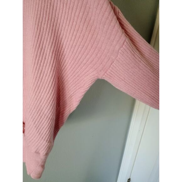 Leith Rib Wrap Sweater pink ballet Core coquette girl romantical pilates casual - Picture 4 of 12